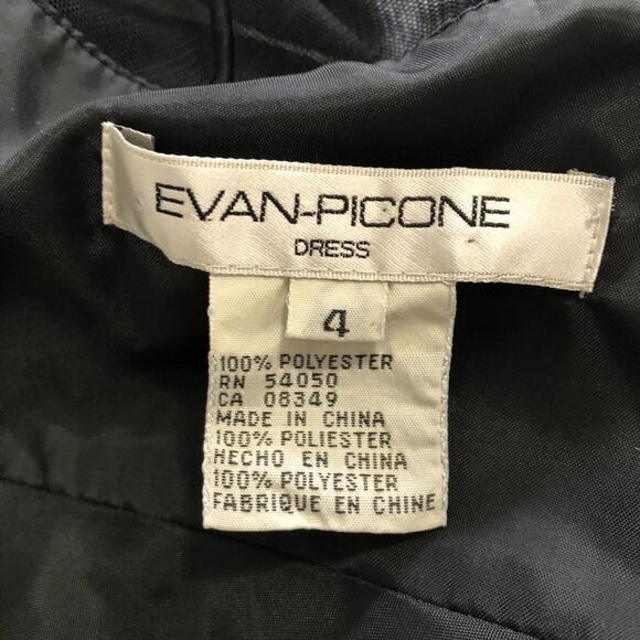 Evan Picone Women's Size 4 Beaded Fit and Flare Cocktail Dress Black - Picture 5 of 6